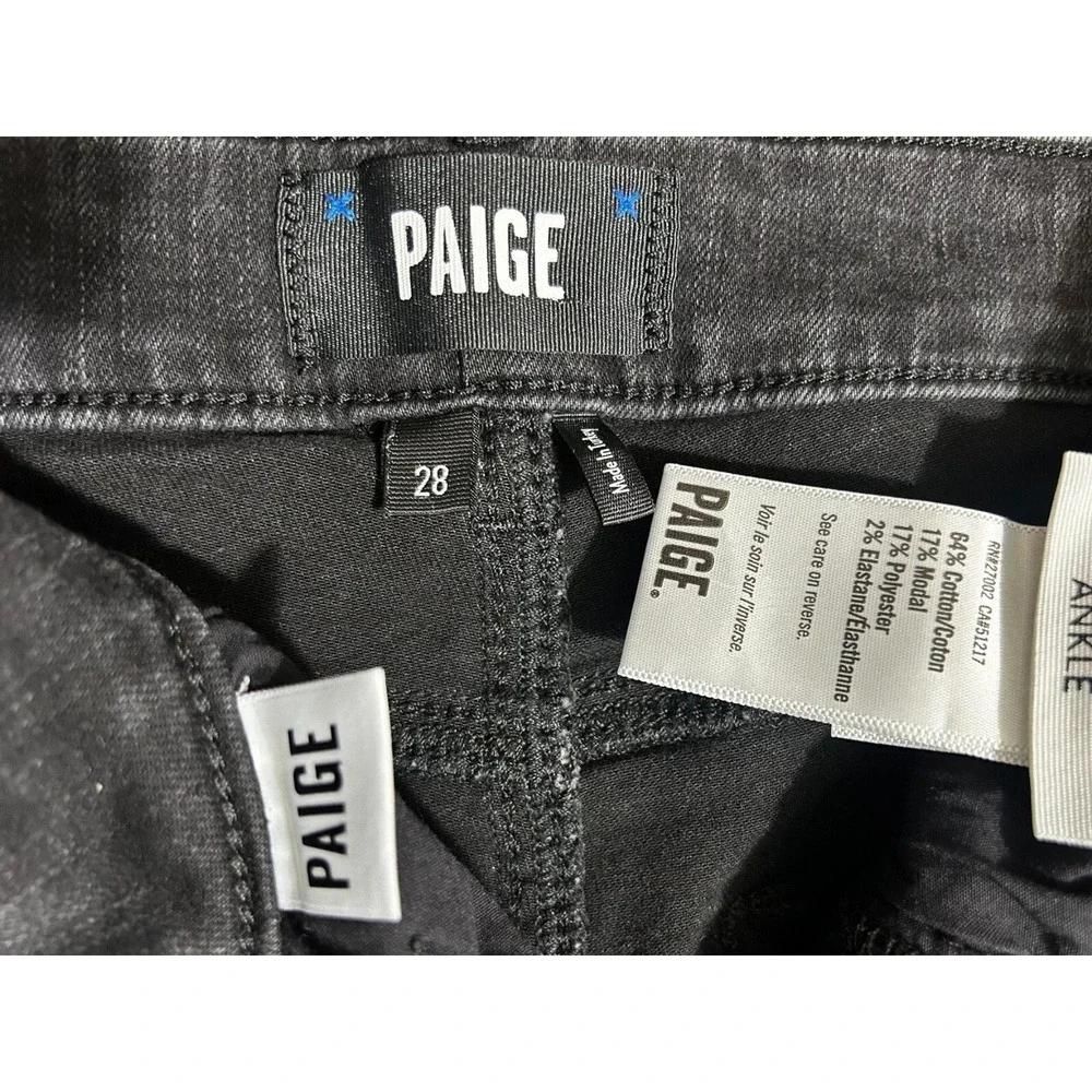 Paige Jeans Womens‎ 28 Black Denim Hoxton Ankle Five Pocket Dark Wash DNM-F60